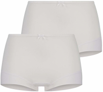 RJ Pure Color Dames Short: Extra Comfort 2-pack - Wit