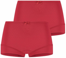 RJ Pure Color Dames Short: Extra Comfort 2-pack - Donkerrood RJ Pure Color Dames Short: Extra Comfort 2-pack - Donkerrood