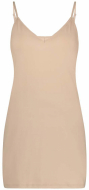 RJ Pure Color Dames Jurk: V-Neck - Cafe Latte