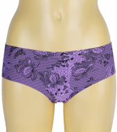 J&C Dames Naadloze Hipster: Paars met motief J&C Dames Naadloze Hipster: Paars met motief