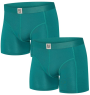 RJ Pure Color Heren Boxershort - Smaragd 2-pack
