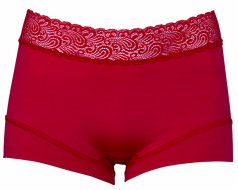 RJ Pure Color Dames Short Kant - Donkerrood RJ Pure Color Dames Short Kant - Donkerrood